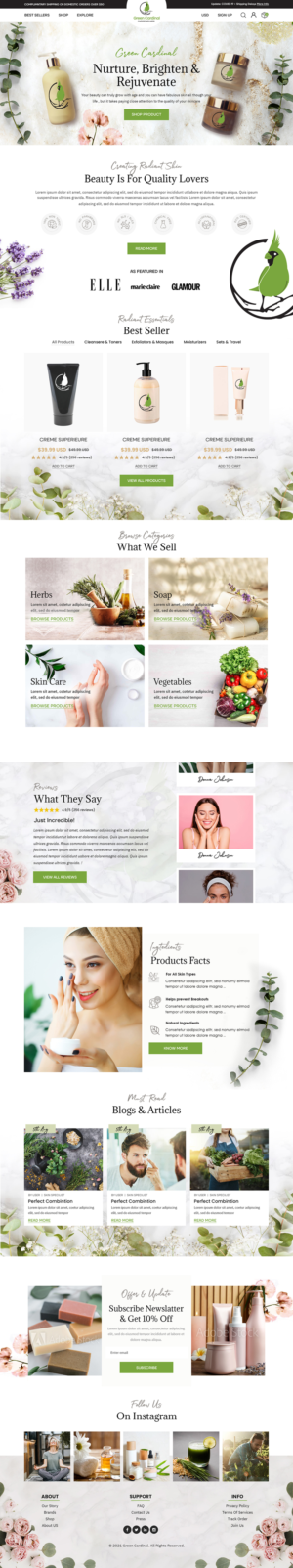 Company providing wellness products (skin care, herbal, soap) needs website design. | Web-Design von Titan Eagle