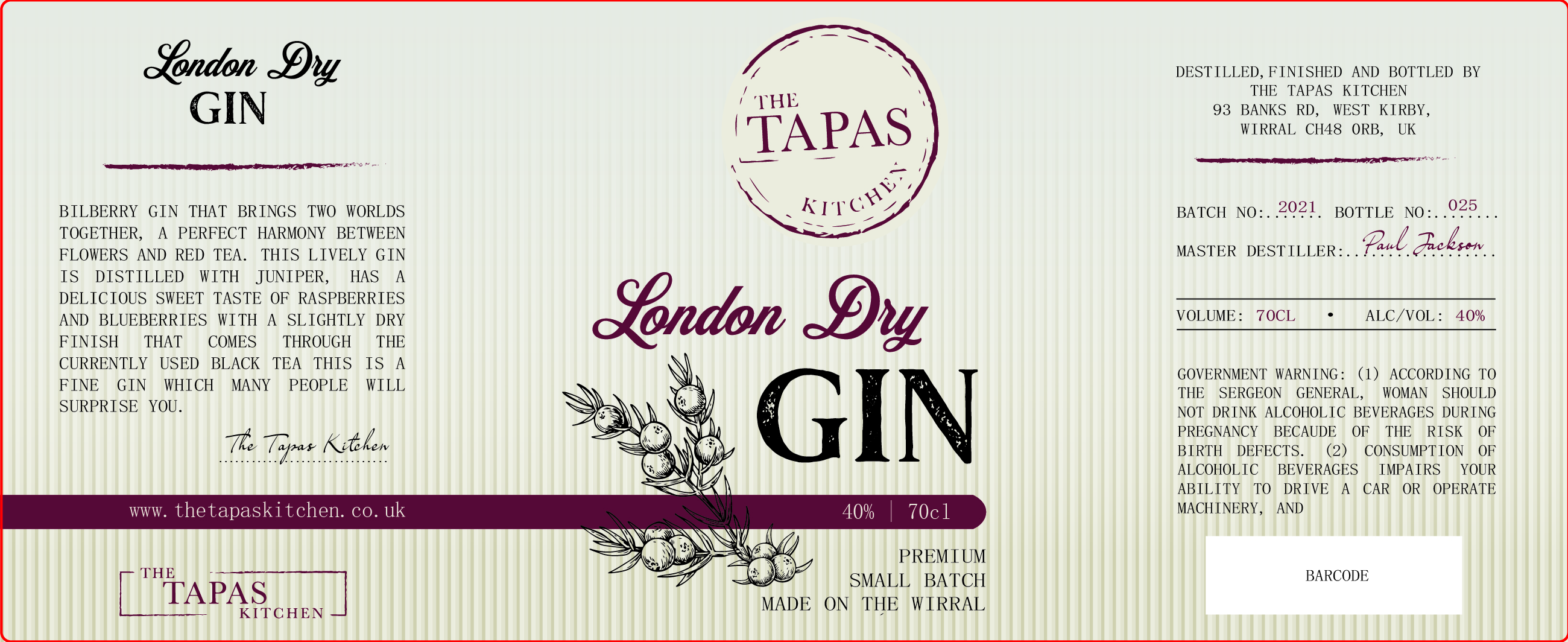 Diseño de Etiqueta por KDESIGN 2 para The Handmade Gin Company | Diseño #26491617