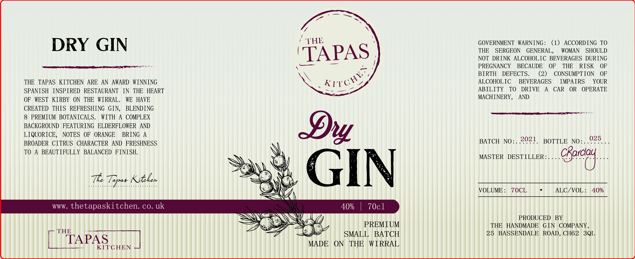 Diseño de Etiqueta por KDESIGN 2 para The Handmade Gin Company | Diseño #26626315