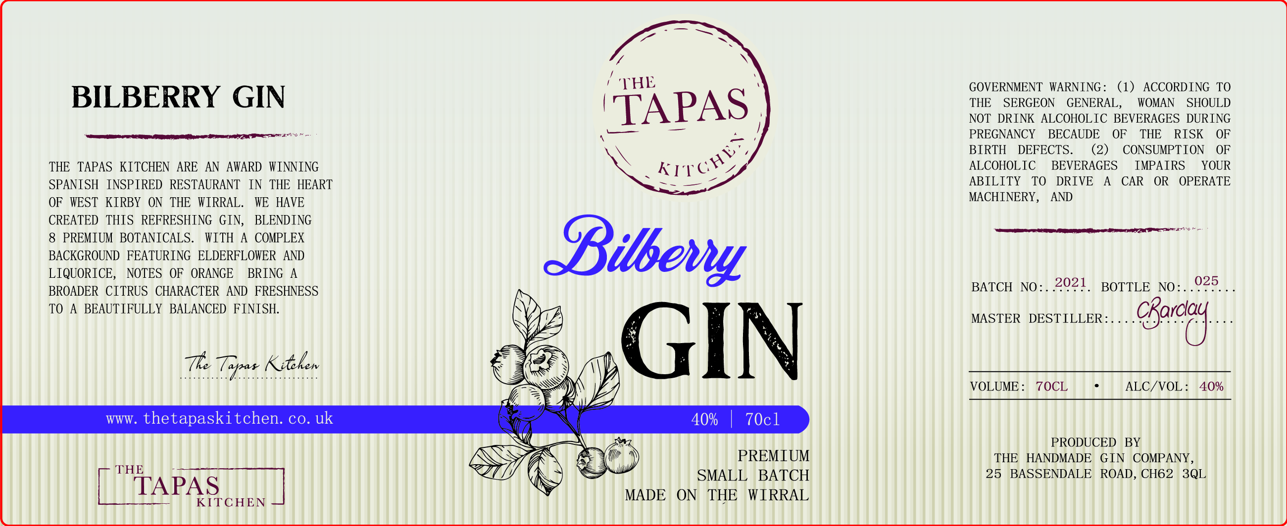 Etikett-Design von KDESIGN 2 für The Handmade Gin Company | Design #26626327