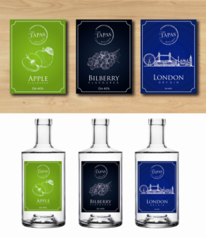 Gin Bottle label design | Design Étiquette par ecorokerz