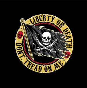 Gadsden Culpeper Black Flag - 4'x6' 'Liberty Or Death / Don't Tread On Me' - 100% Polyester, Trade Winds