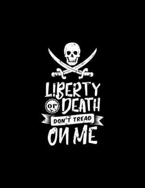 Jolly Roger Pirate T-Shirt - Liberty Or Death Dont Tread On Me | Diseño de Camiseta por mithunpopey