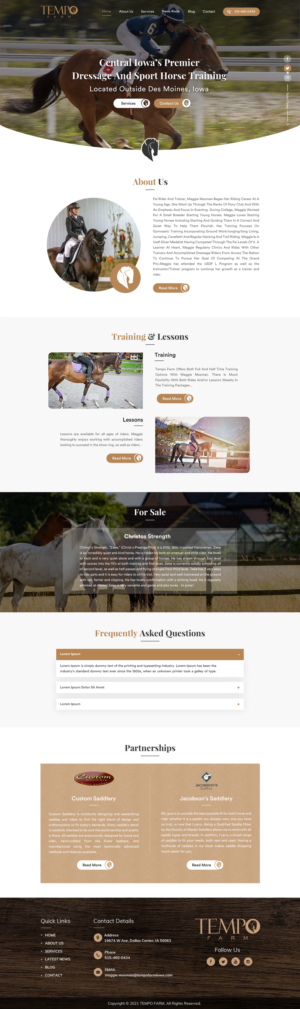 Website design for dressage horse training business | Web Design by Sbss