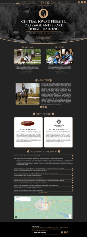 Website design for dressage horse training business | Web Design by Noche designs