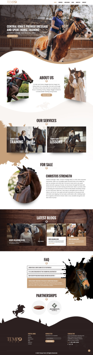 Website design for dressage horse training business | Diseño Web por nzdesigners