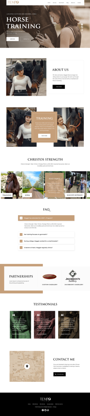 Website design for dressage horse training business | Diseño Web por ag622988