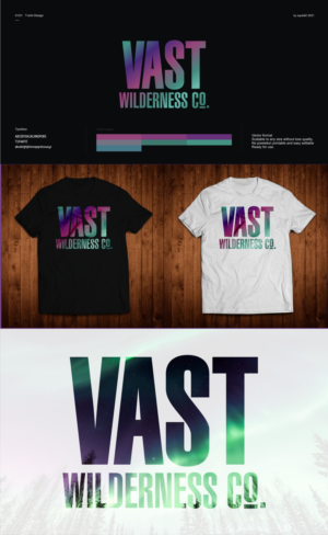 Aurora Borealis Lettering | Diseño de Camiseta por aquila©