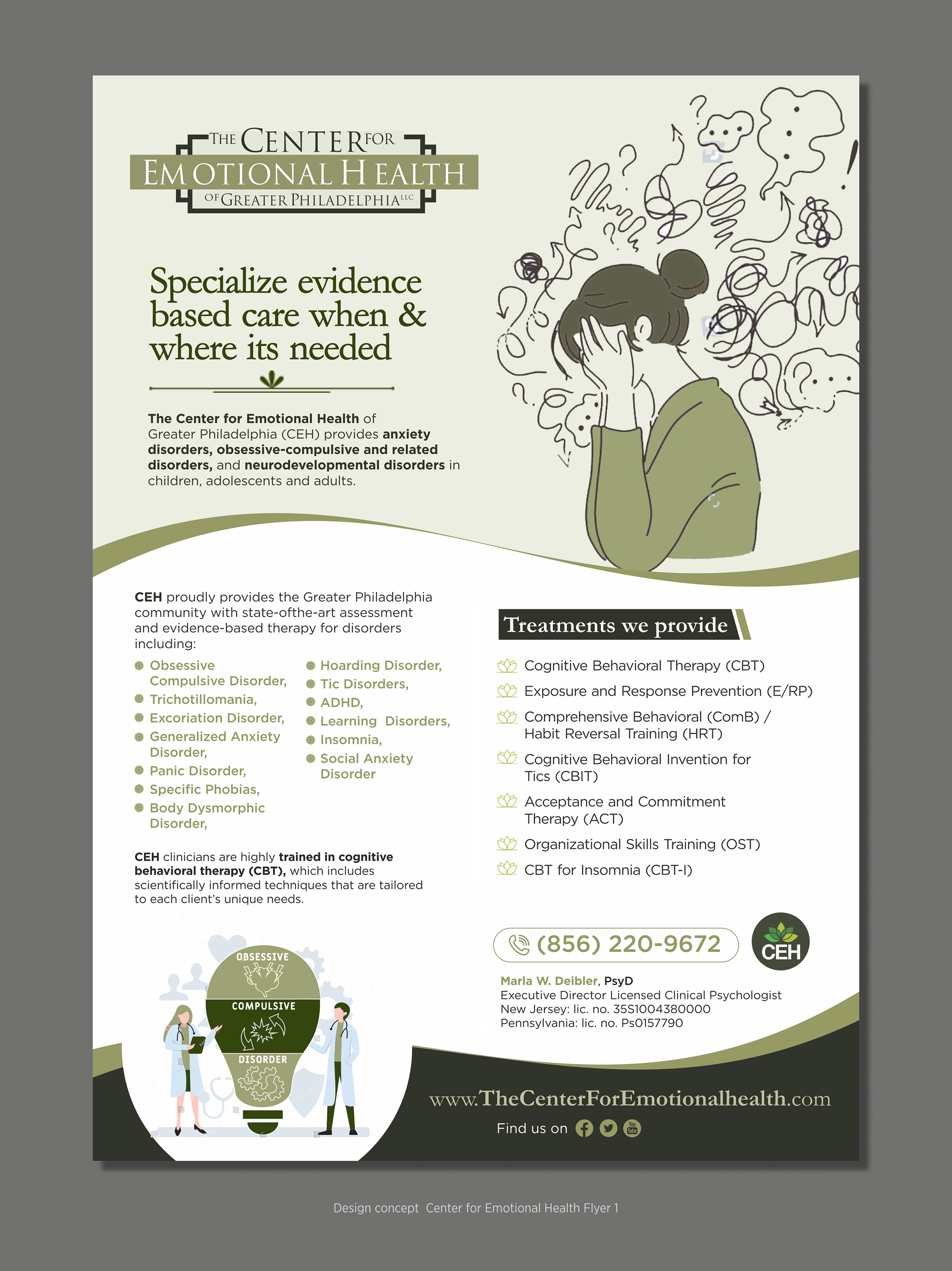 Diseño de Flyer por D Creative para The Center for Emotional Health of Greater Philadelphia | Diseño #26437865