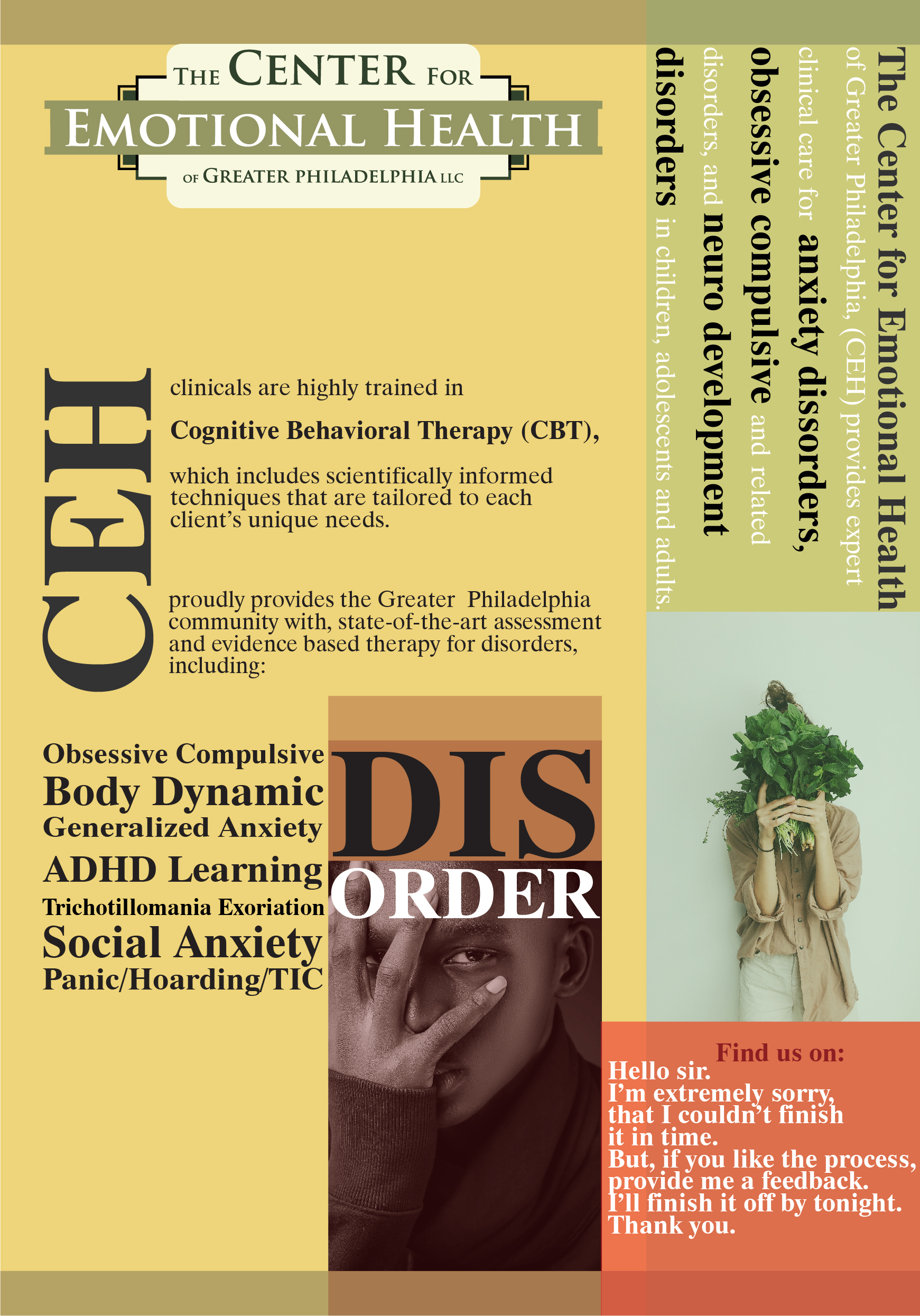 Flyer Design by utkolok for The Center for Emotional Health of Greater Philadelphia | Design #26460708