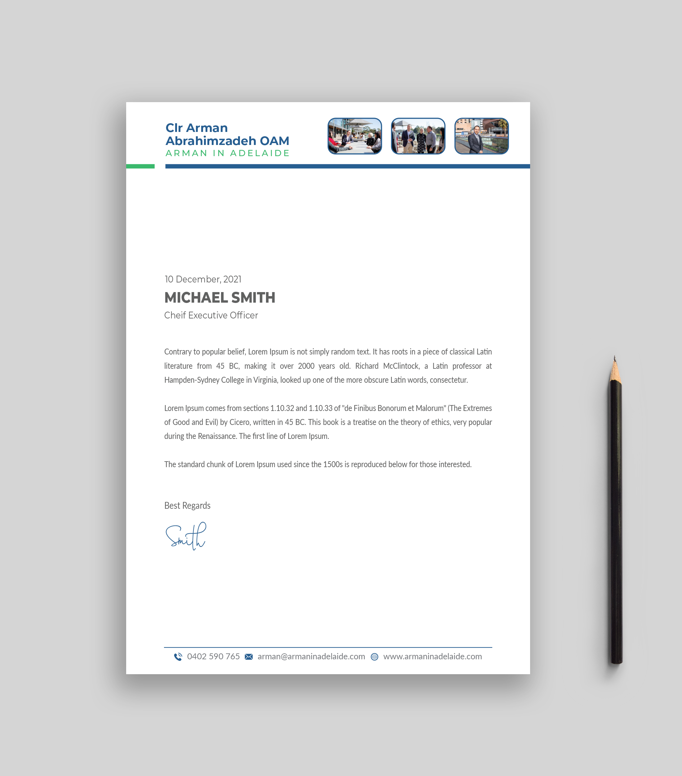 Letterhead Design by Musa. A for this project | Design #26429491