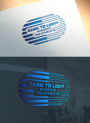 Dark to Light with something that indicates the window covering of a blind shade or shutter/  blinds•shades•shutters | Logo Design by Art Lancer