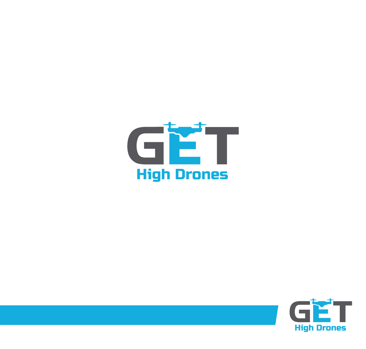 Logo Design by Fat Bat Man for GET HIgh Drones | Design #26441028