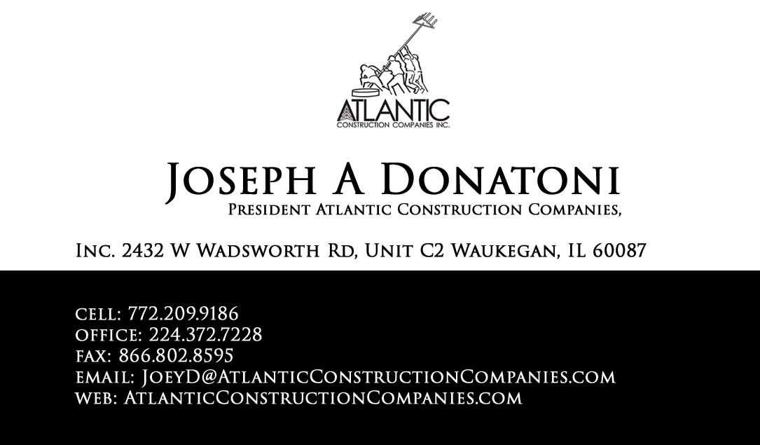 Business Card Design by Attaf Othman for Atlantic Construction Companies, Inc. | Design #3044084