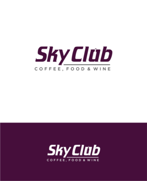 Sky Club Coffee, Food & Wine | Diseño de Logo por ecorokerz