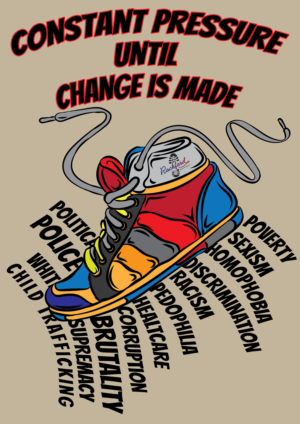Sneaker crushing social injustice | T-Shirt-Design von vectoradics
