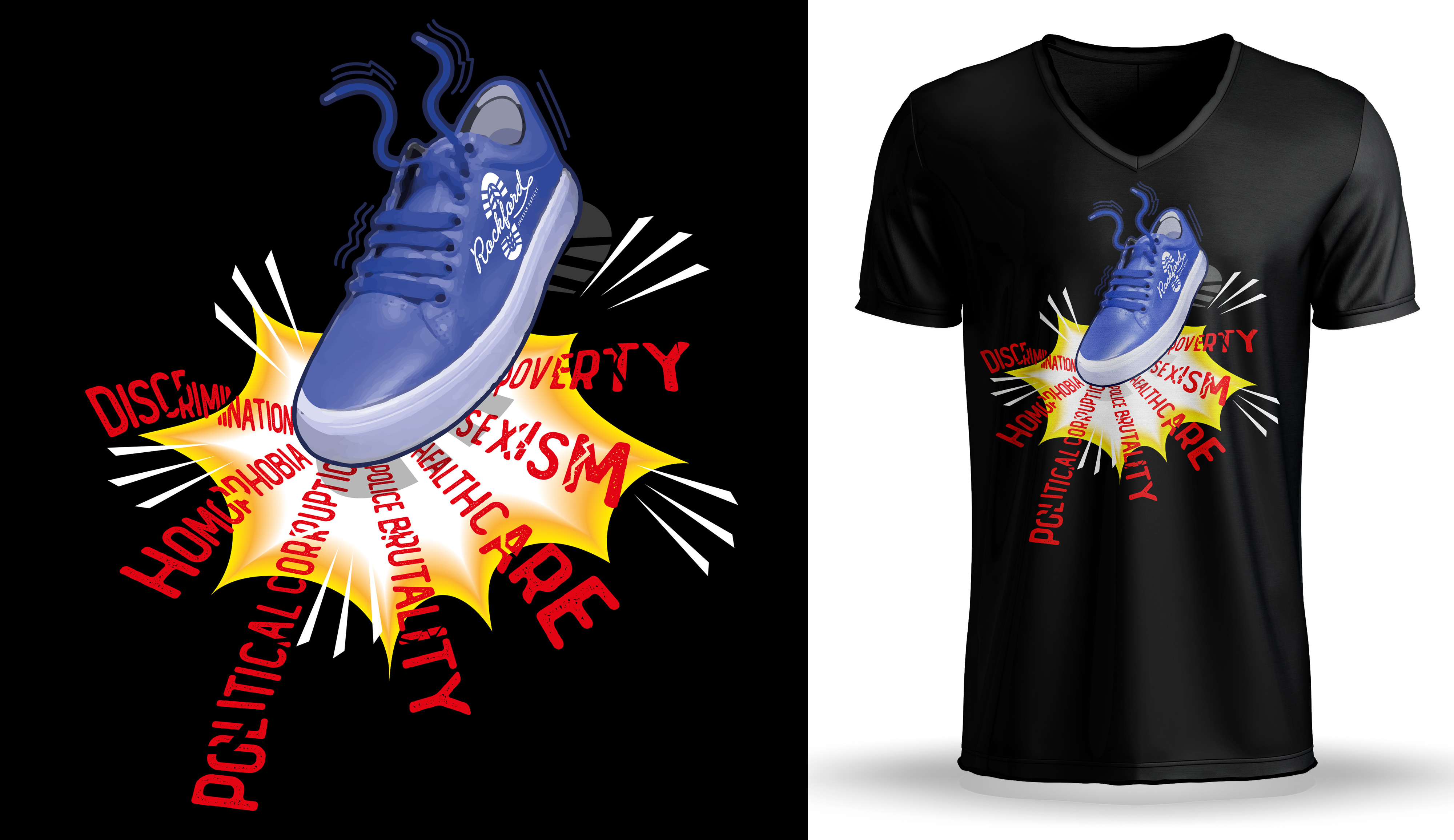 Design de T-shirt par Al Pech pour Rockford Sneaker Society | Design #26465414