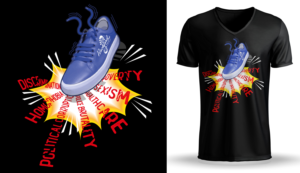 Sneaker crushing social injustice | T-shirt Design by Al Pech