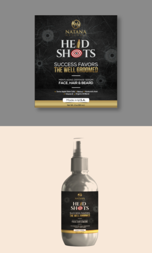 Men's face, beard and hair serum | Label Design by ecorokerz