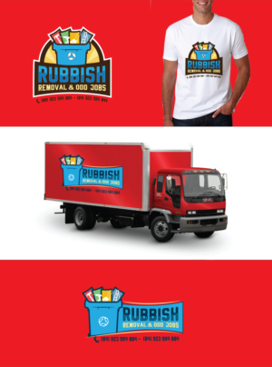 Rubbish Removal & Odd Jobs, with two phone numbers UNDERNEATH. | Logo Design by thulet