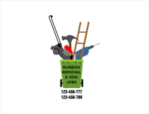 Rubbish Removal & Odd Jobs, with two phone numbers UNDERNEATH. | Logo Design by BNdesigner