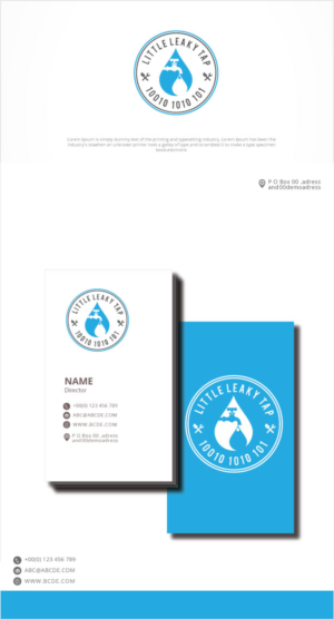 Little Leaky Tap, and a phone number underneath. | Diseño de Logo por graphicevolution