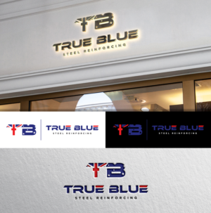 True blue then steel reinforcing in smaller font underneath | Diseño de Logo por Blessing Angel