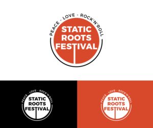 the four variants of the logo should have this text: static roots festival, static roots presents, static roots @ home, static roots on spotify | Logo Design by Art Lancer