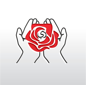 The words in Arabic language (not english) embedded in the edges of the petals as shown in attached images. The capitalized acronym "RABB" can be somewhere below or around. But the Arabic text should be in the petals of the large rose. | Diseño de Logo por Jennifer©