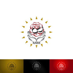 The words in Arabic language (not english) embedded in the edges of the petals as shown in attached images. The capitalized acronym "RABB" can be somewhere below or around. But the Arabic text should be in the petals of the large rose. | Logo Design by toothless99