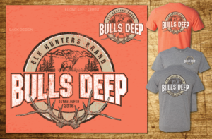Bulls Deep t shirt design (lifestyle brand for hunters) geared towards elk. | T-shirt Design by CoffeeBreak88