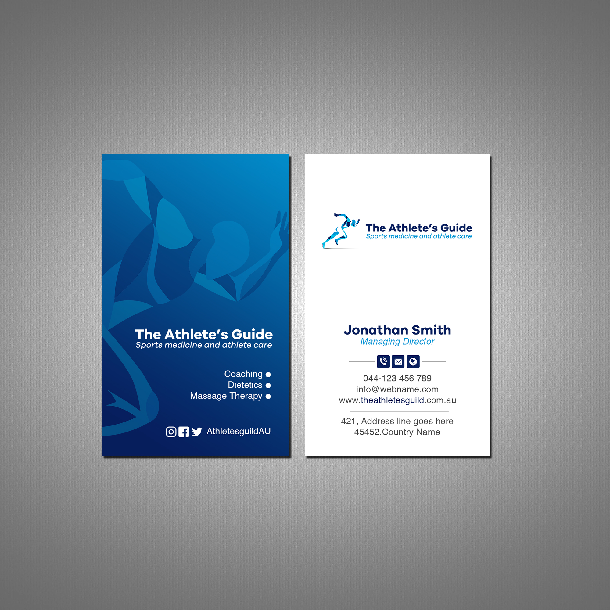 Business Card Design by Creations Box 2015 for The Athlete's Guild | Design #26468171
