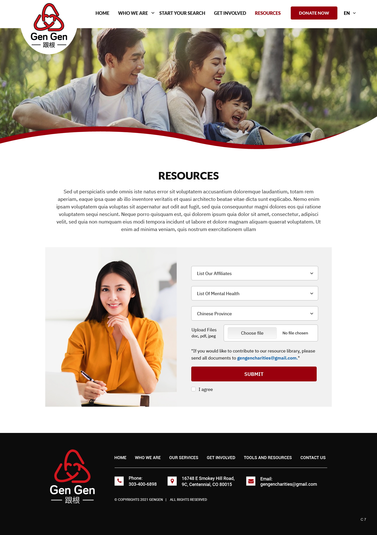 Diseño Web por pb para Rocky Mountain Center for Families and Children | Diseño #26513778