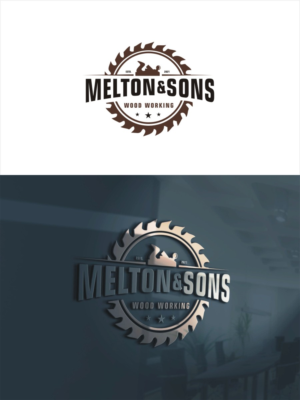 Melton and Sons Wood Working | Logo Design by cjssan