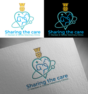 Sharing the care +/- Maclean & Yamba Veterinary Clinics | Diseño de Logo por Graphic Bricks