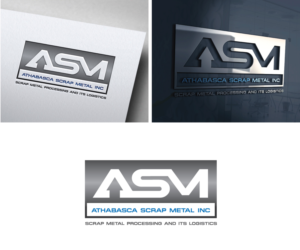 Company Name: Athabasca Scrap Metal Inc. (could also just be the initials ASM). Potential Slogan: Scrap metal processing and its logistics | Logo Design by HEAVEN ART