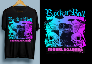 Rock n' roll t-shirt with our logo | Design de T-shirt par SAI DESIGNS