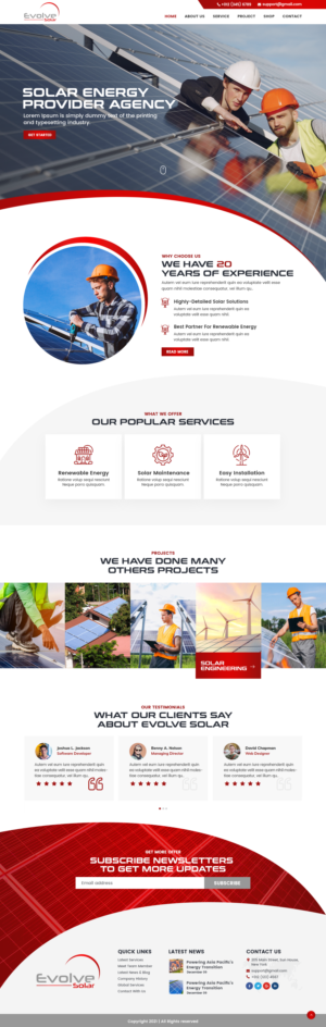 Diseño Web por nzdesigners para EvolveSolar | Diseño #26484399