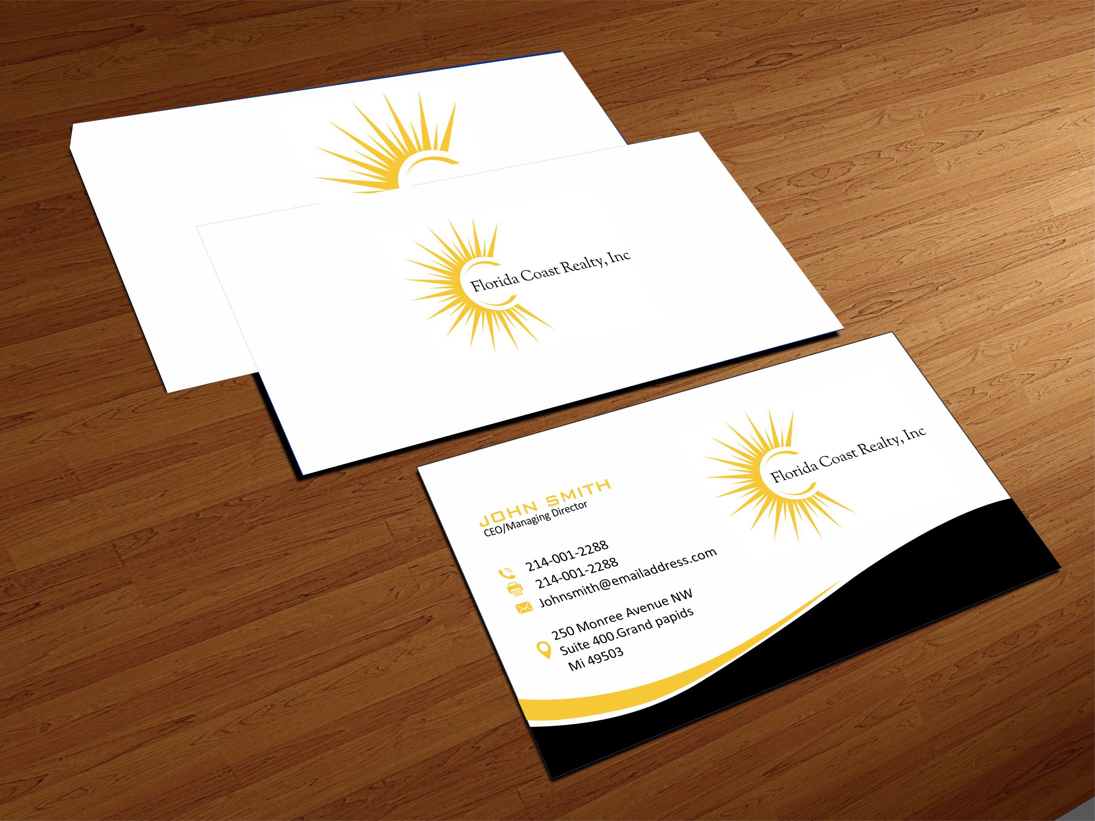 Visitenkarten-Design von Crea8iveMind für Florida Coast Realty, Inc.  | Design #26494924