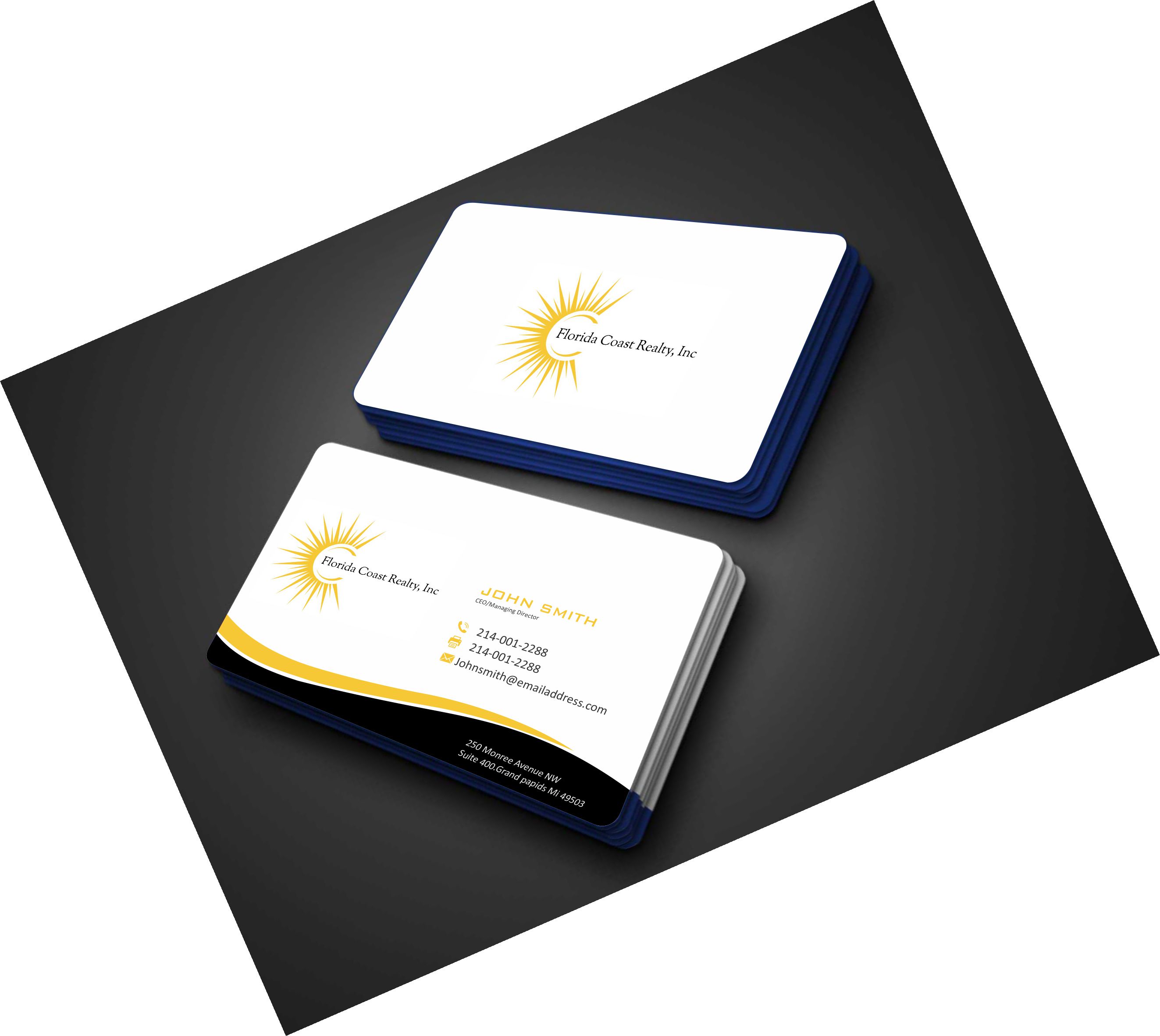 Visitenkarten-Design von Crea8iveMind für Florida Coast Realty, Inc.  | Design #26494927