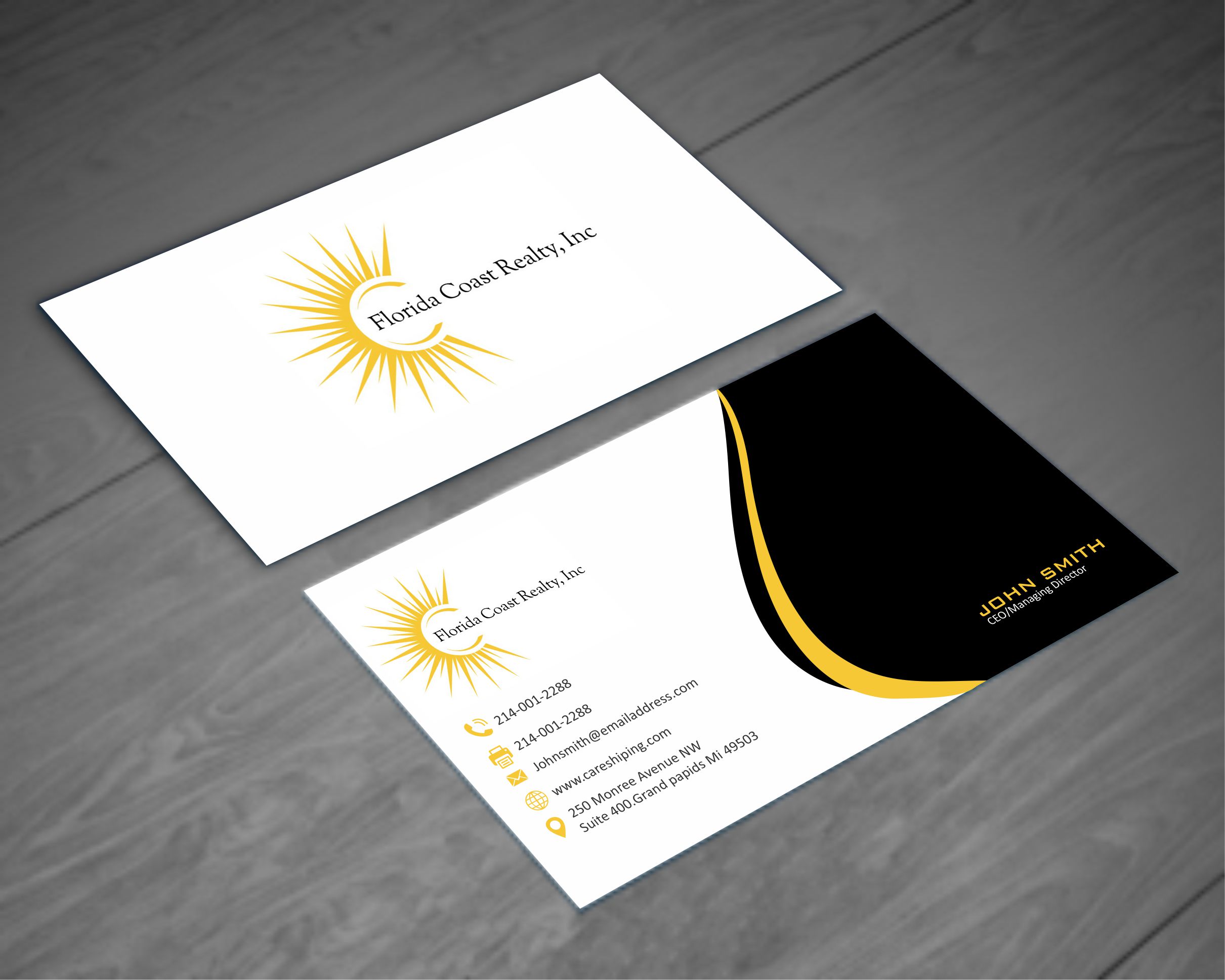 Diseño de Tarjeta de Presentación por Crea8iveMind para Florida Coast Realty, Inc.  | Diseño #26494929