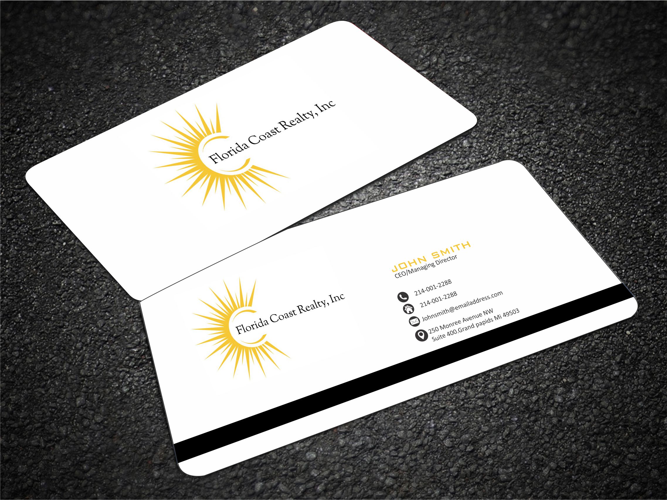 Business Card Design by Crea8iveMind for Florida Coast Realty, Inc.  | Design #26494931