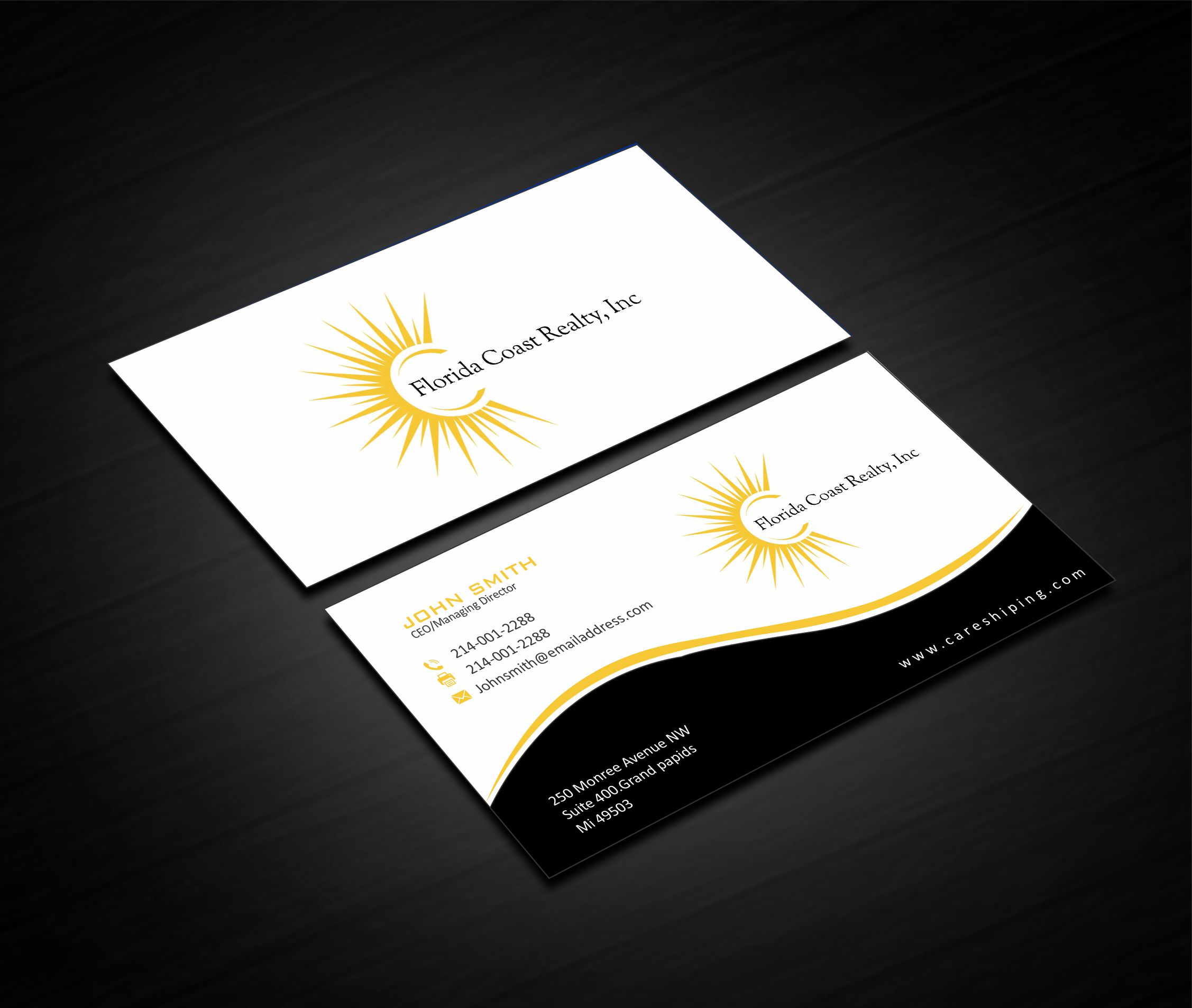 Business Card Design by Crea8iveMind for Florida Coast Realty, Inc.  | Design #26494940