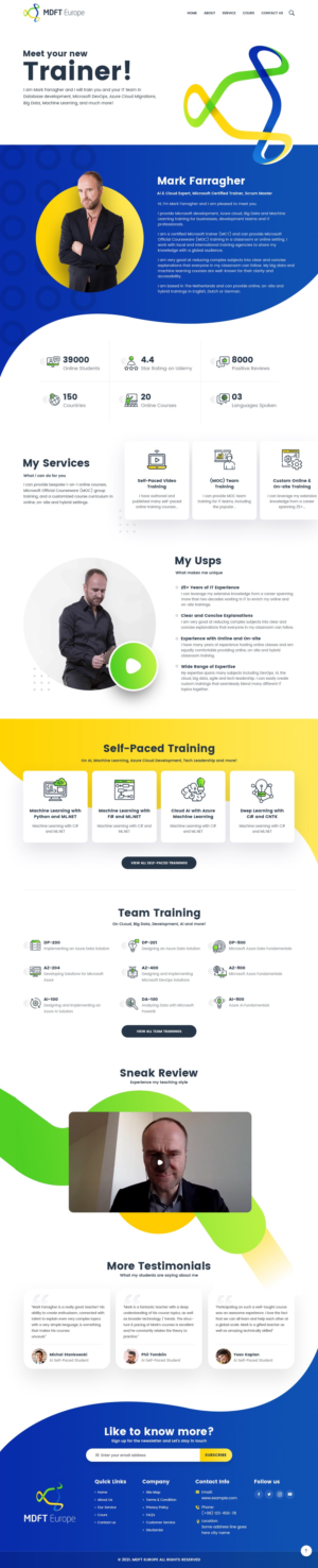 Wordpress Design by NZ Creatives for MDFT Europe | Design: #26486957