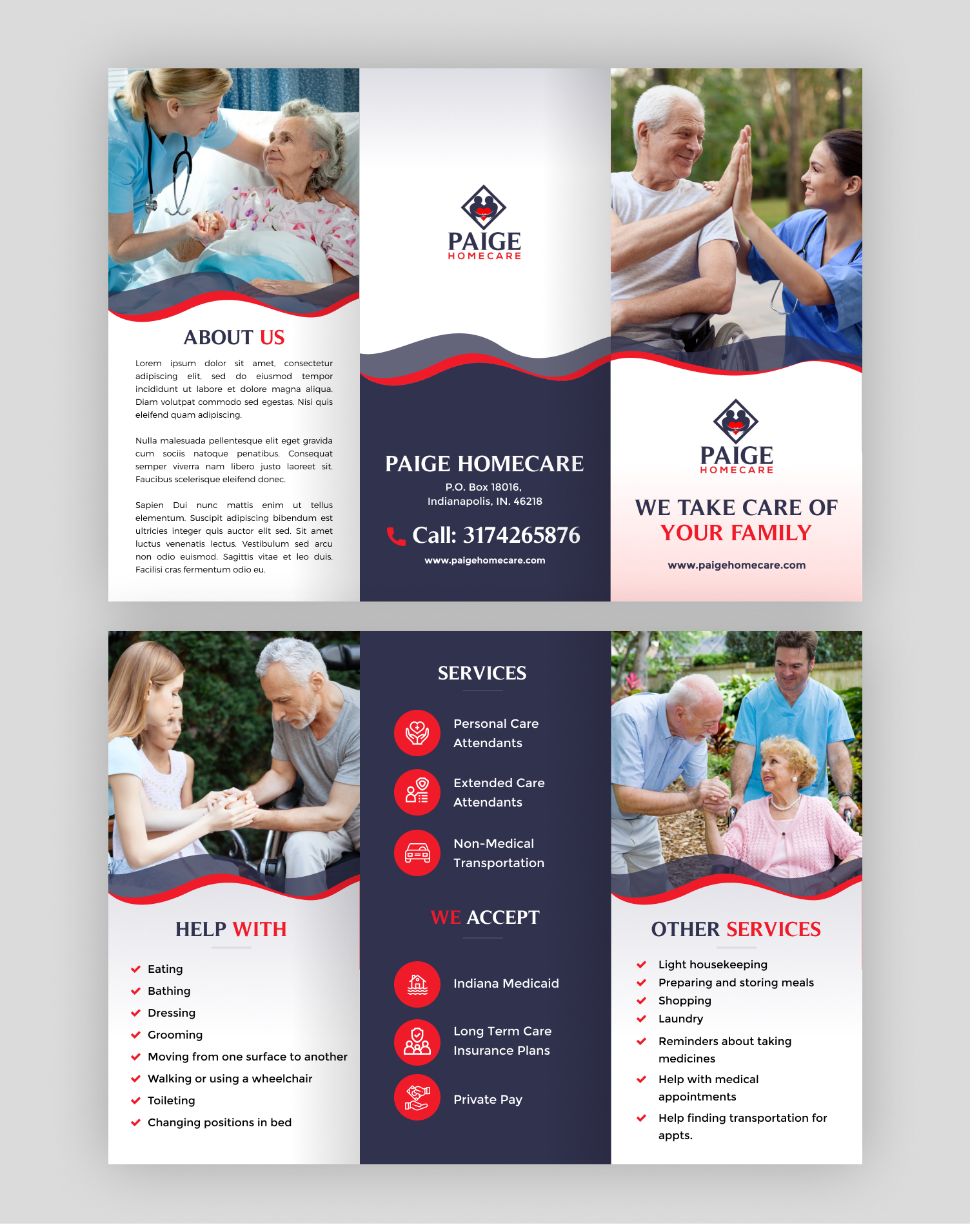 Design de Flyer par Dolyjahin7 pour Paige Homecare | Design #26528285