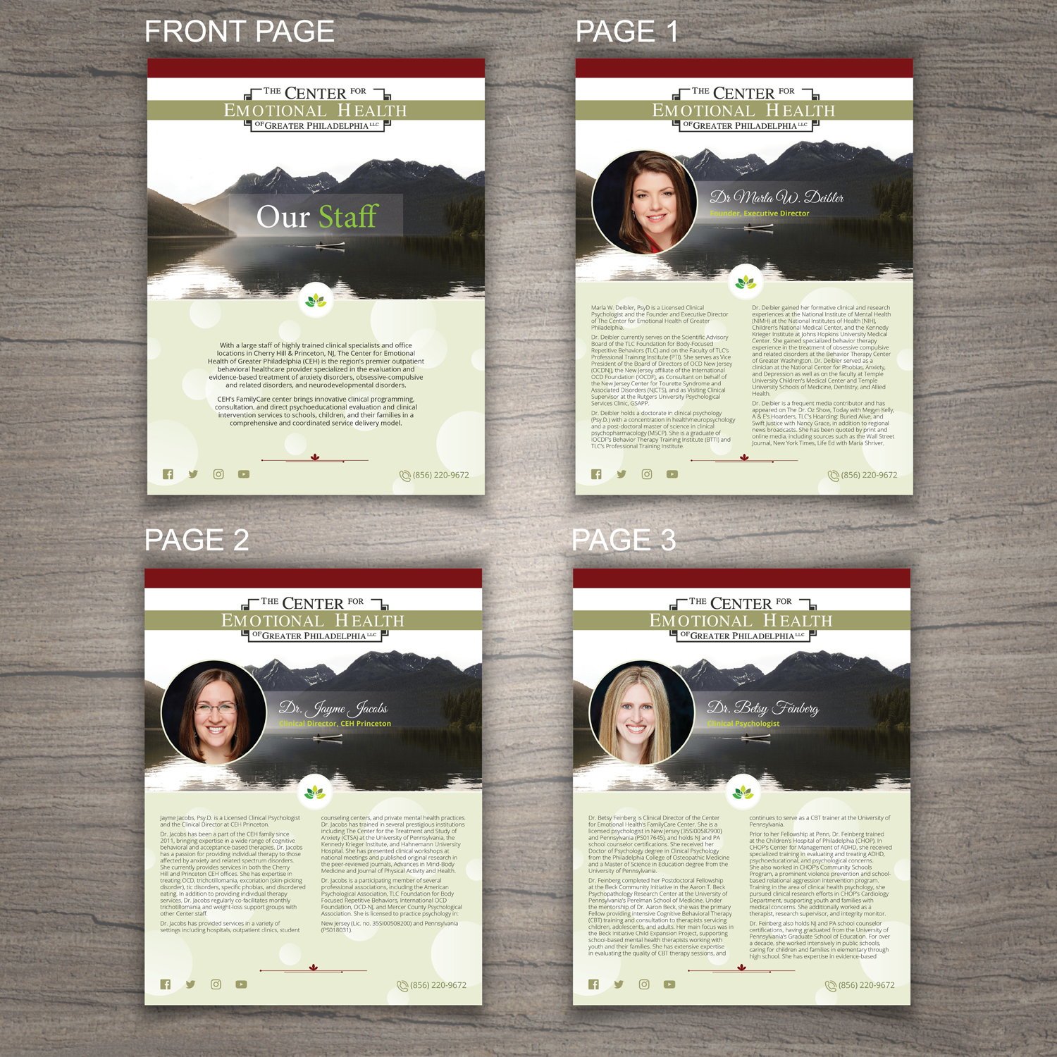 Brochure Design by Katyas Art and Design for The Center for Emotional Health of Greater Philadelphia | Design #26498657