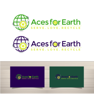 Aces for Earth   (main text)   and   "Serve. Love. Recycle" also to be used. | Logo Design by south door