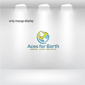 Aces for Earth   (main text)   and   "Serve. Love. Recycle" also to be used. | Logo Design by hjyoo