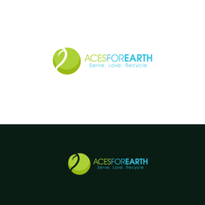 Aces for Earth   (main text)   and   "Serve. Love. Recycle" also to be used. | Logo Design by aberyor