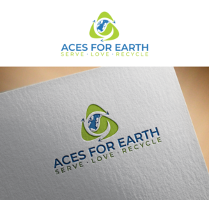 Aces for Earth   (main text)   and   "Serve. Love. Recycle" also to be used. | Logo Design by kaonashi55